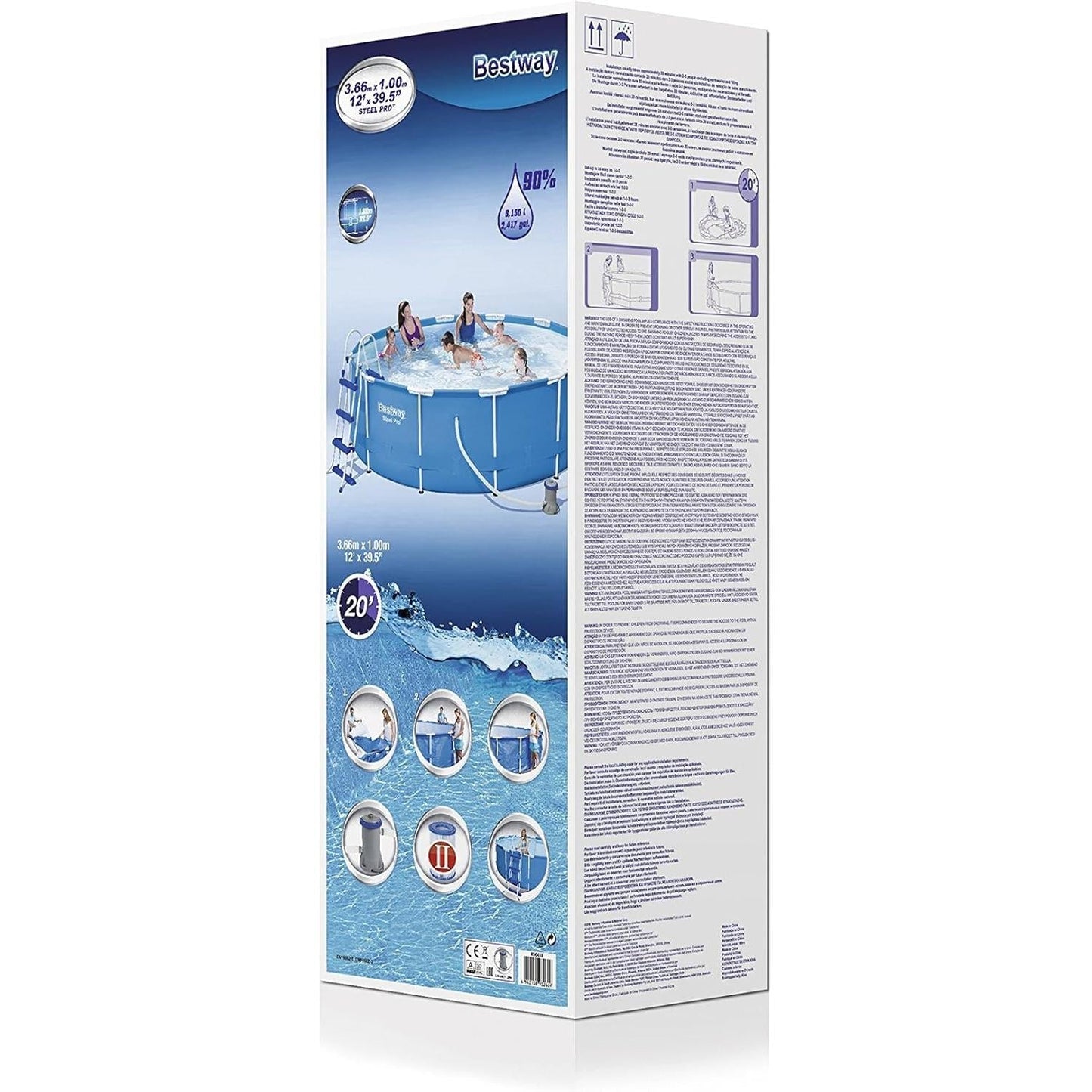 Bestway – Steel Pro Max piscina desmontable circular (366 × 100 cm)