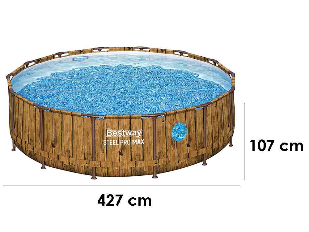 Bestway – Steel Pro Max piscina desmontable circular (488 × 122 cm)