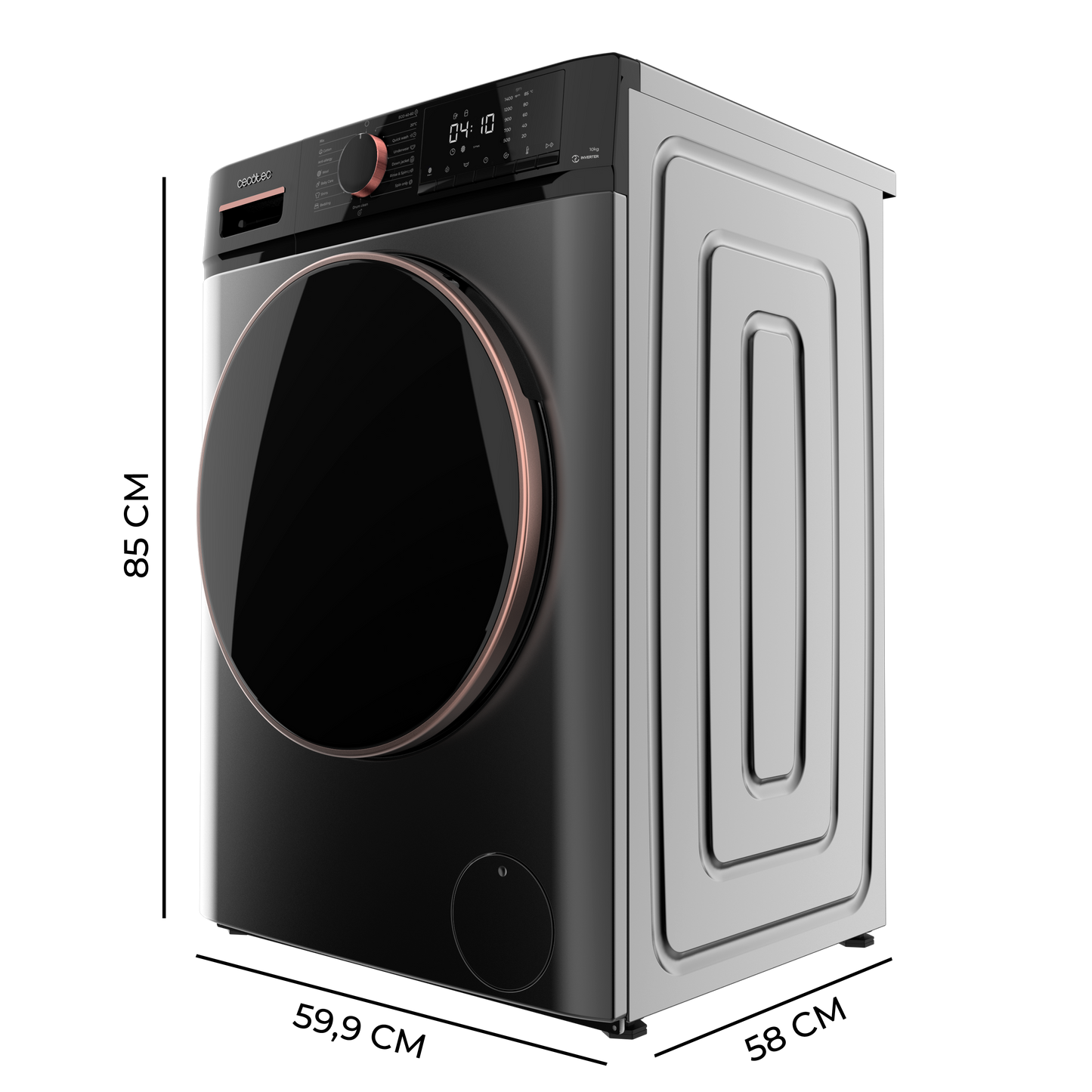 Cecotec Lavadora Bolero DressCode 10610 Inverter 10 Kg Acero Clase A Motor Inverter Plus