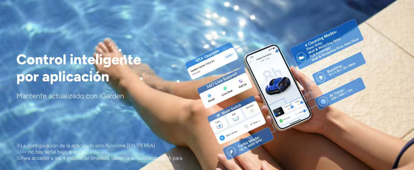 iGarden K60 robot limpiafondos de piscina sin cable automático