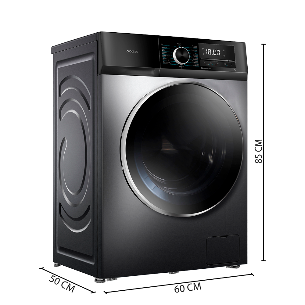 Cecotec Lavadora Bolero DressCode 7500 Inverter Acero A 7 kg 1400 rpm 16 Programas