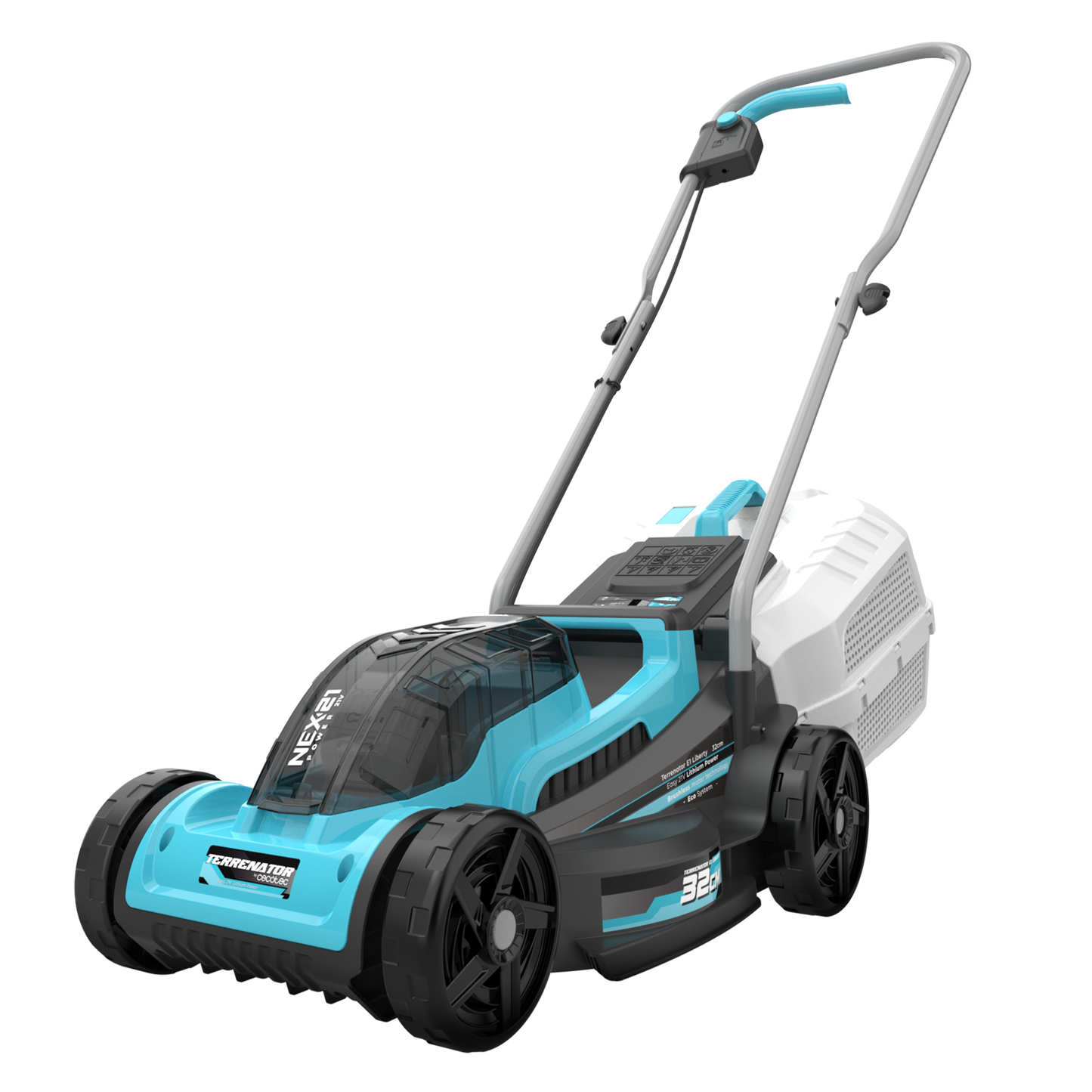 Cecotec Cortacésped de Batería Terrenator E1 Liberty con Motor Brushless y Ancho de Corte de 32 cm