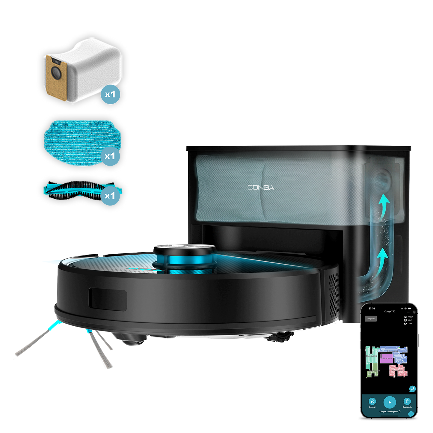 Cecotec Conga Y50 Robot Aspirador Láser