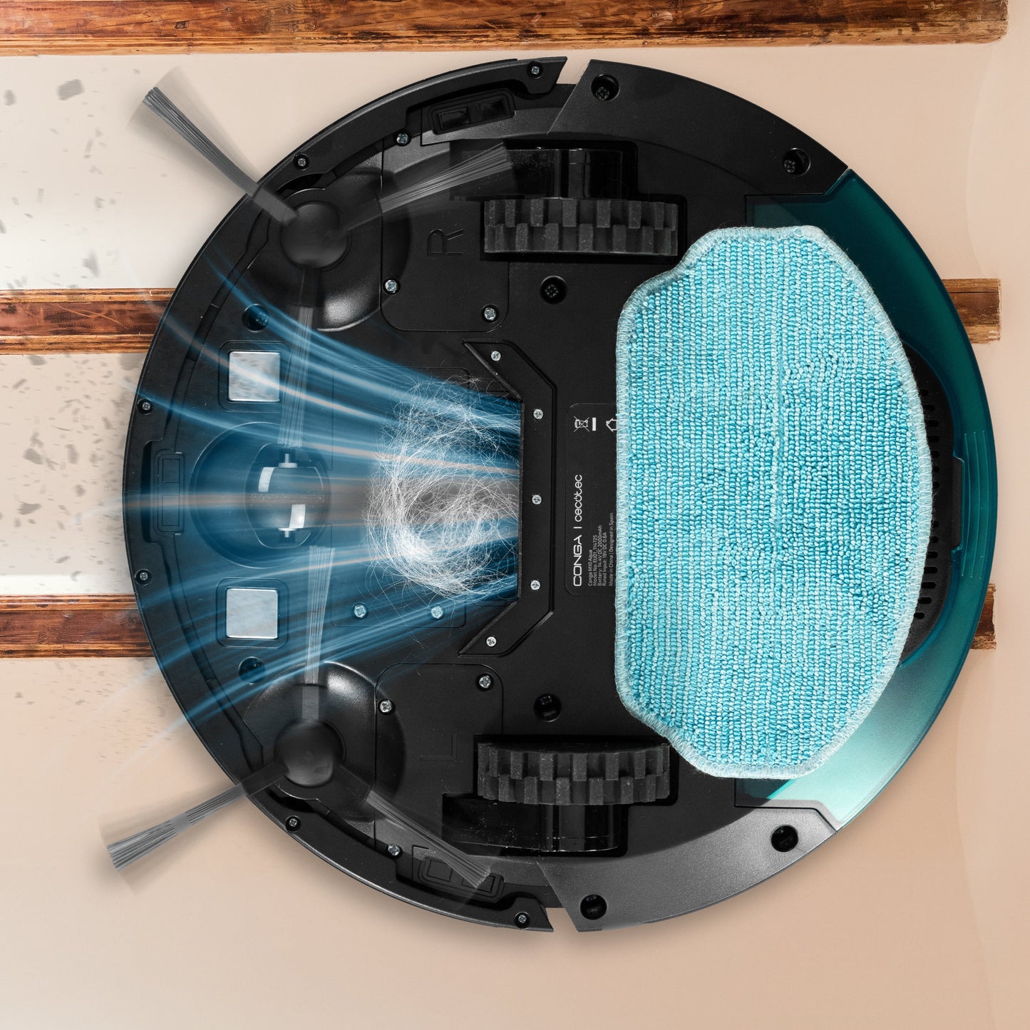 Cecotec Conga M10 Aqua Robot Aspirador 3000 Pa Navegación Giroscópica Hasta 150 Metros Cuadrados Batería 2000 mAh Mopa