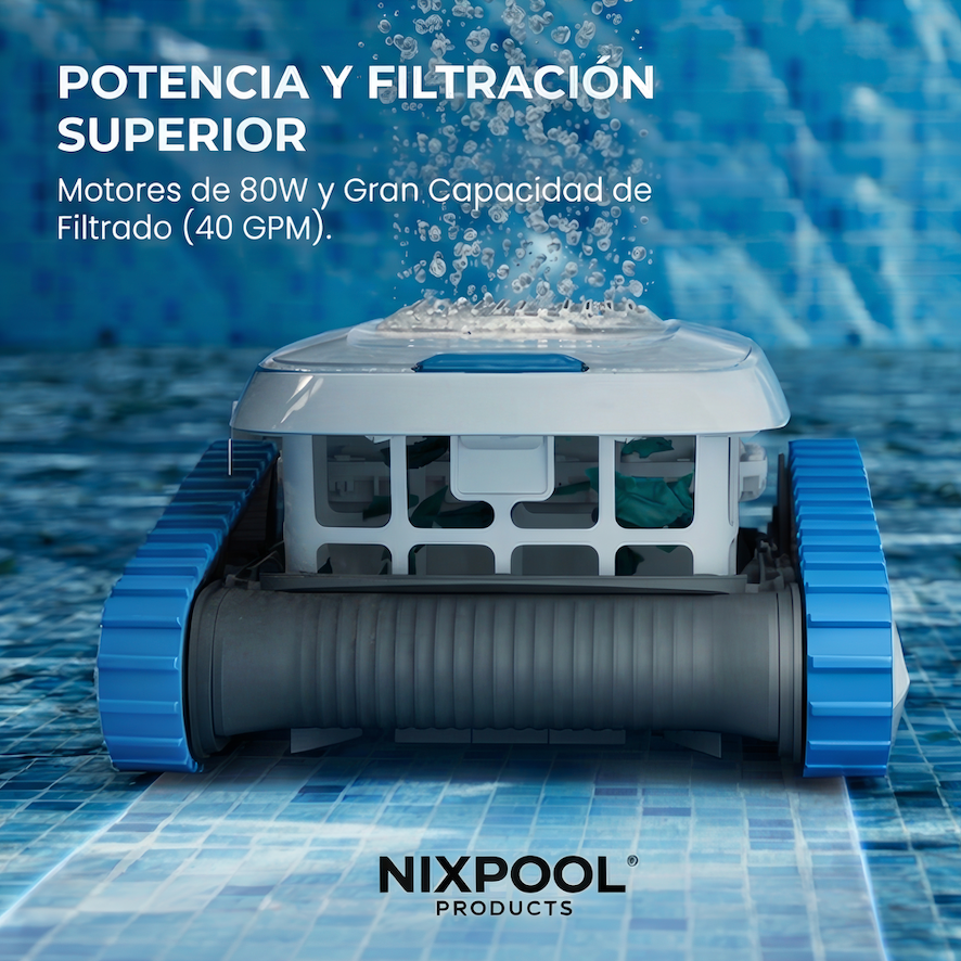 Nix Pool - Robot limpiafondos de piscina a batería sin cable QD40