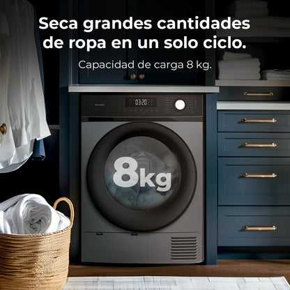 Cecotec Bolero Dresscode Dry 8330 Steel Secadora De Ropa Con Bomba De Calor 8 Kg