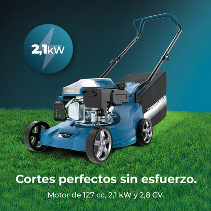 Cecotec Terrenator 2700.39 Cortacésped de Gasolina 127cc 2.1 kW 2 en 1 Recoger Césped