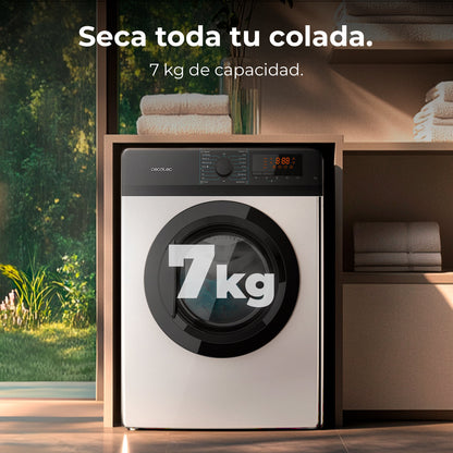 Cecotec Bolero DressCode Dry 7200V C Secadora 7 kg con Regeneración de Aire y Secado Rápido