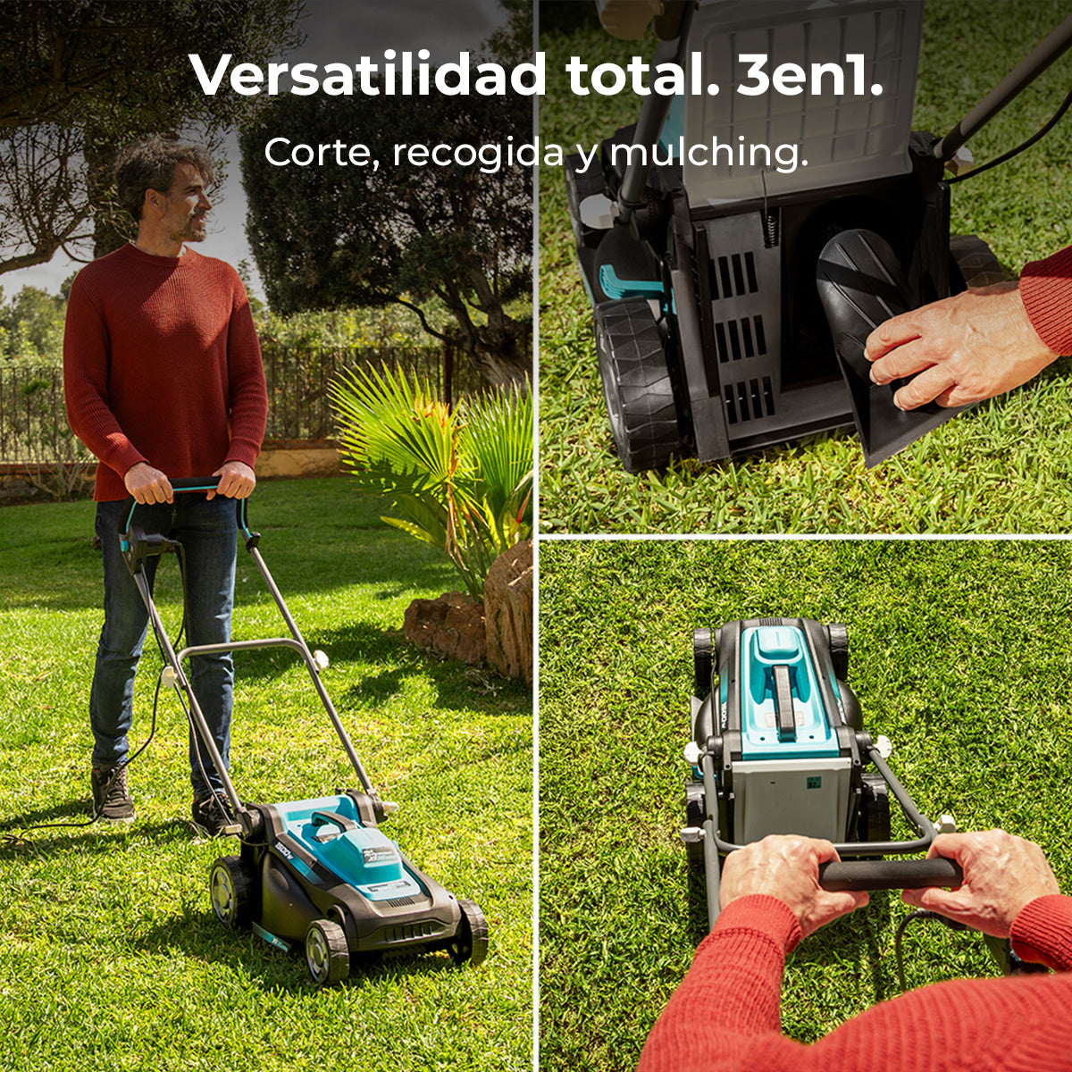 Cecotec Cortacésped Eléctrico Terrenator 360 Flex Z 1500 W Sistema Z Tech Altura Centralizada