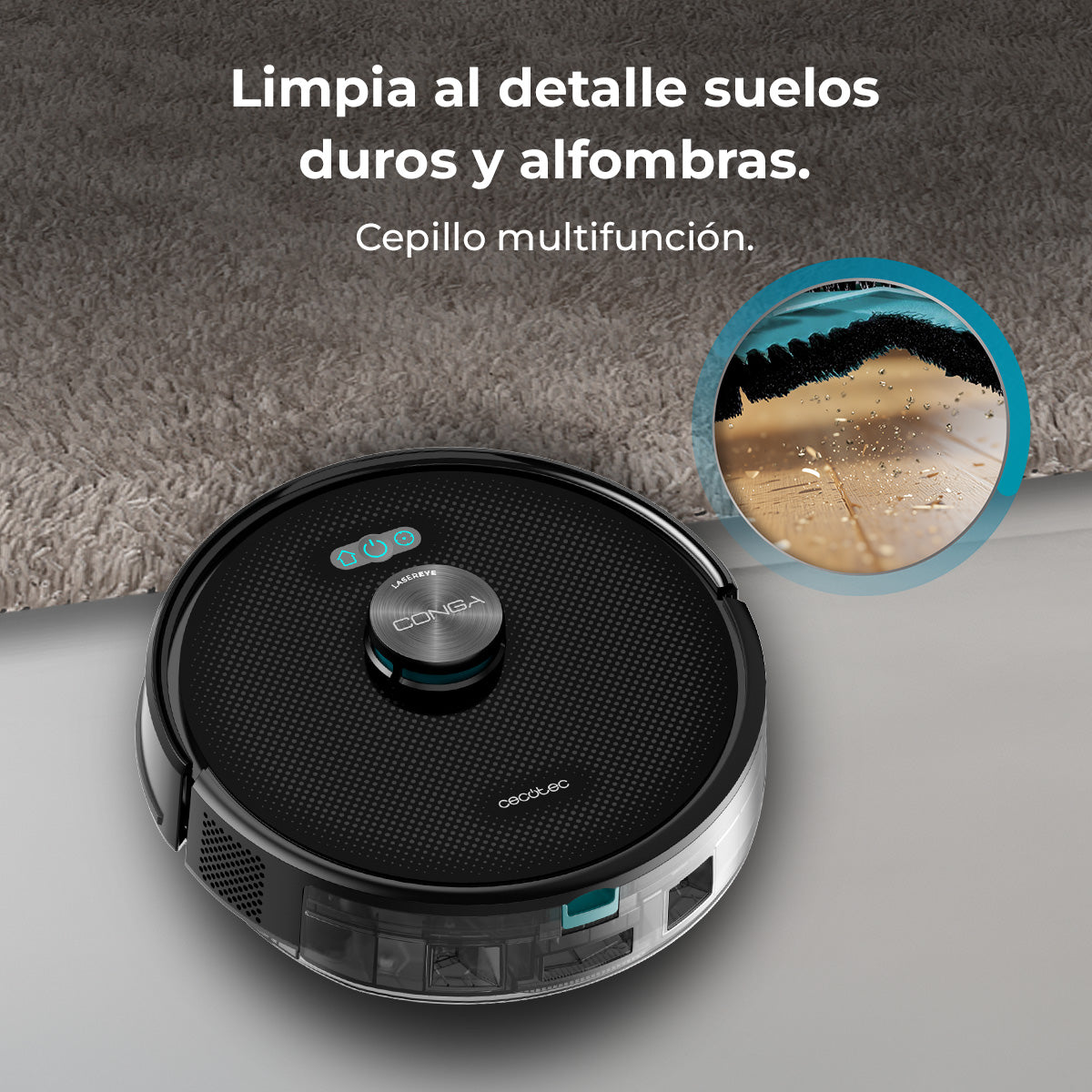 Cecotec Conga M50 Robot Aspirador Láser Mapa Interactivo Limpieza Personalizada Inteligente