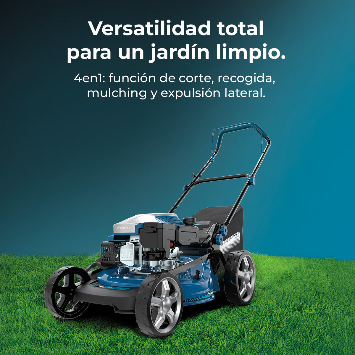Cecotec Cortacésped de Gasolina Terrenator 3200 46 Z Total Motor 144 cc 2.4 kW 3.2 CV Altura Ztech