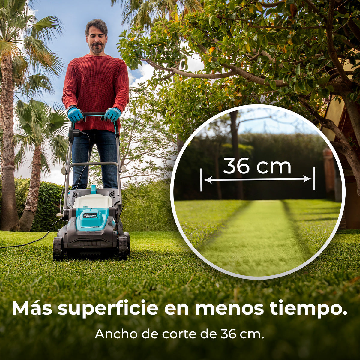 Cecotec Cortacésped Eléctrico Terrenator 360 Flex Z 1500 W Sistema Z Tech Altura Centralizada