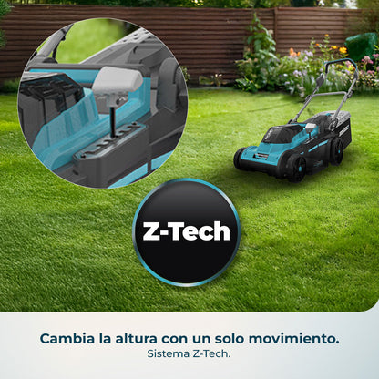 Cecotec Cortacésped de Batería Terrenator E7 Liberty Z Plus con Motor Brushless y 2 Baterías NEX21 4Ah