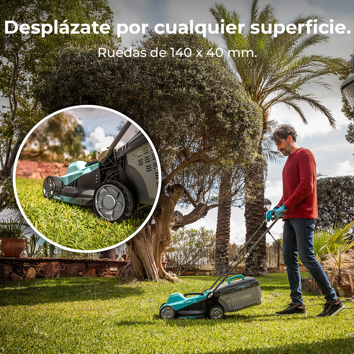 Cecotec Terrenator 330 Flex Cortacésped Eléctrico 1200 W 3450 RPM Ancho de Corte 33 cm Depósito 30 L