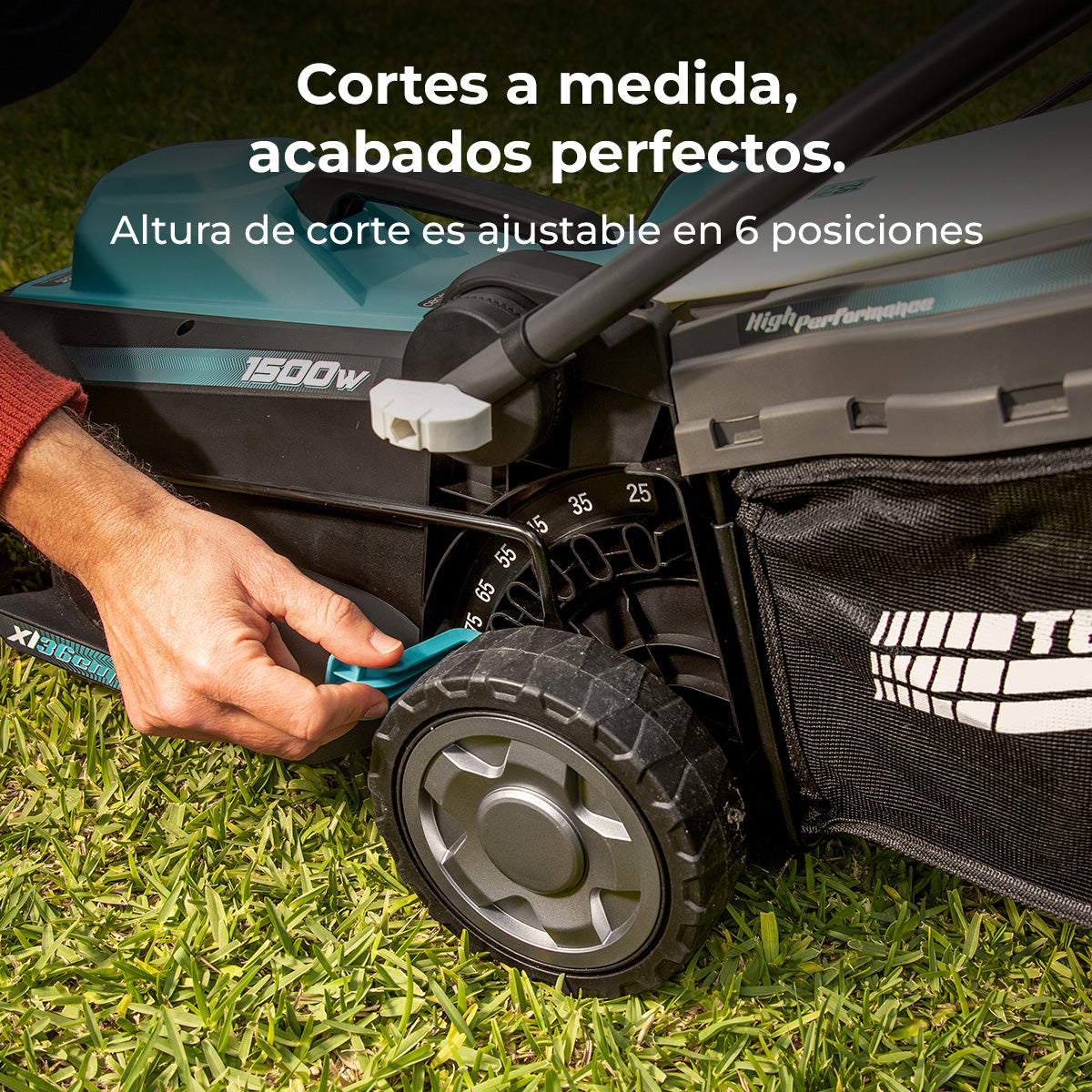 Cecotec Cortacésped Eléctrico Terrenator 360 Flex Z 1500 W Sistema Z Tech Altura Centralizada