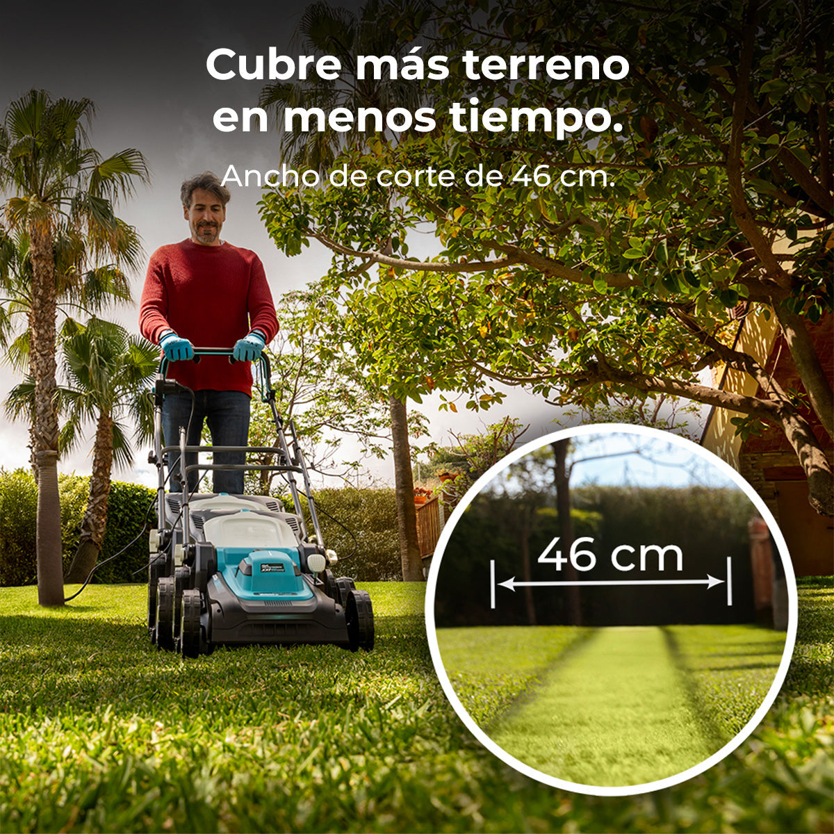 Cecotec Cortacésped Eléctrico Terrenator 460 Flex Z Auto 2000 W Propulsión Automática Para Facilitar Trabajos