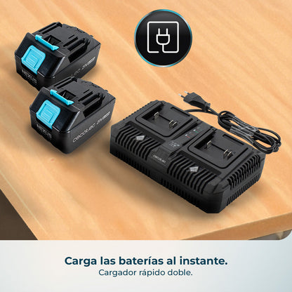 Cecotec Cortacésped de Batería Terrenator E7 Liberty Z Plus con Motor Brushless y 2 Baterías NEX21 4Ah
