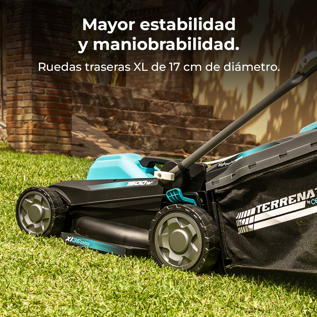 Cecotec Cortacésped Eléctrico Terrenator 360 Flex Z 1500 W Sistema Z Tech Altura Centralizada