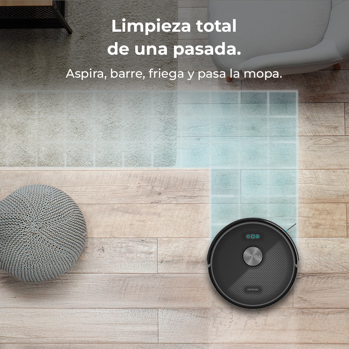 Cecotec Conga M50 Robot Aspirador Láser Mapa Interactivo Limpieza Personalizada Inteligente