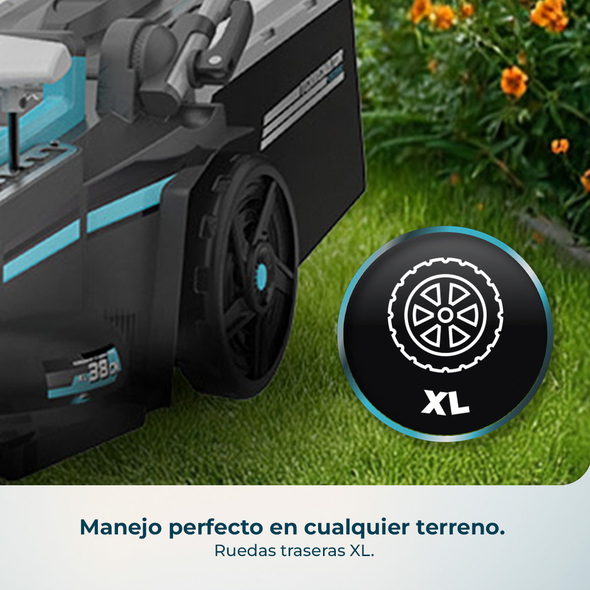 Cecotec Cortacésped de Batería Terrenator E7 Liberty Z Plus con Motor Brushless y 2 Baterías NEX21 4Ah