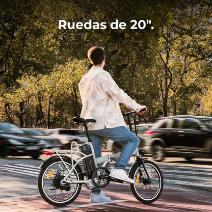 Cecotec Bicicleta Eléctrica Flexy 250W, 35 km autonomía, Batería extraíble 270Wh, Ruedas 20 pulgadas, Velocidad 25 km/h