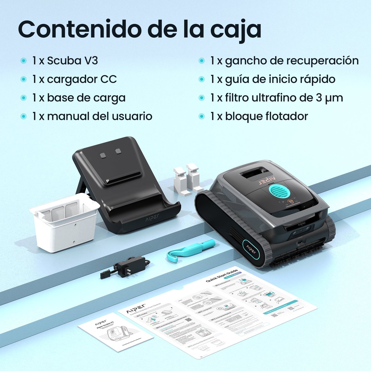 Aiper Scuba V3 Robot Limpiafondos de piscina de batería sin cable