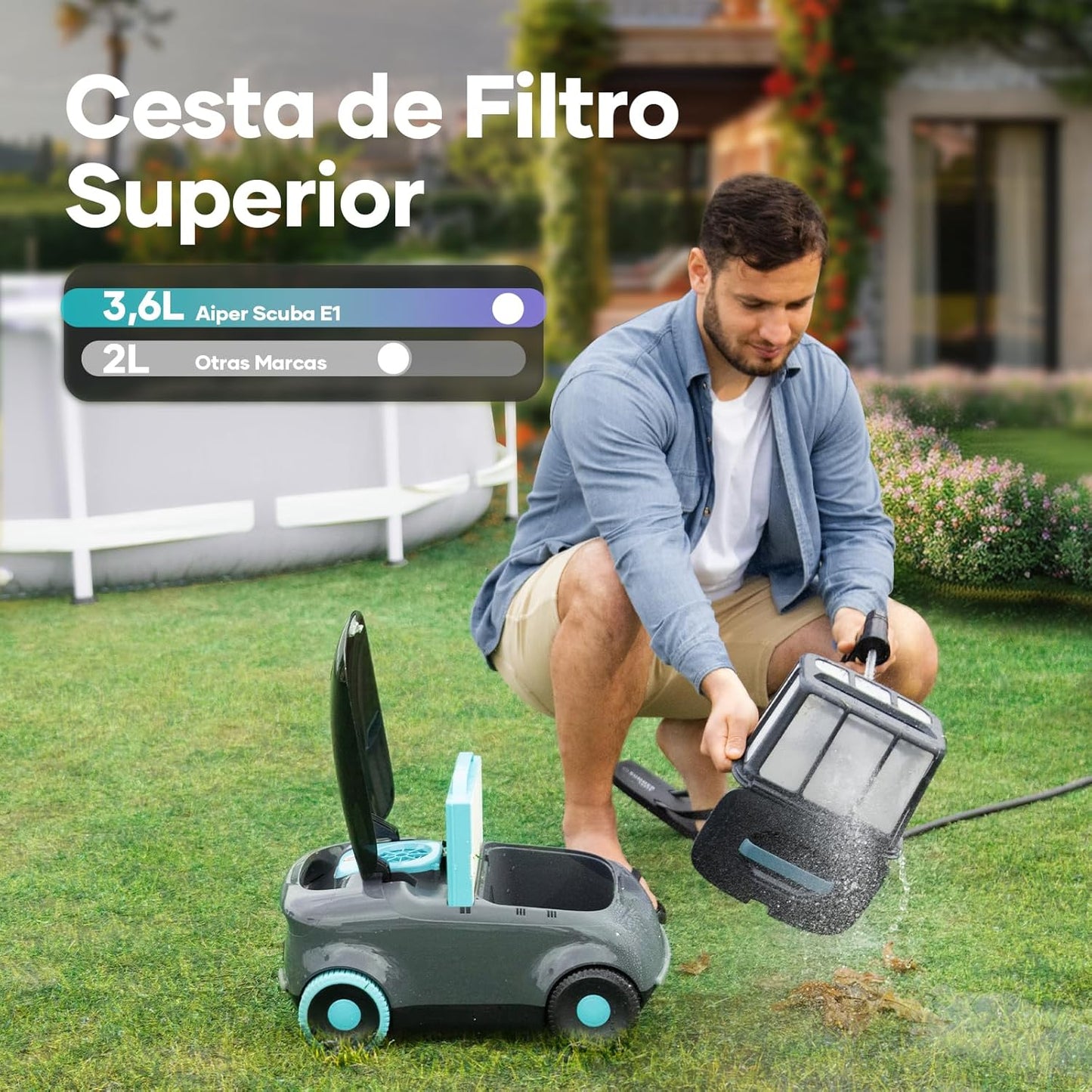 Aiper Scuba E1 Robot Limpiafondos de piscina de batería sin cable
