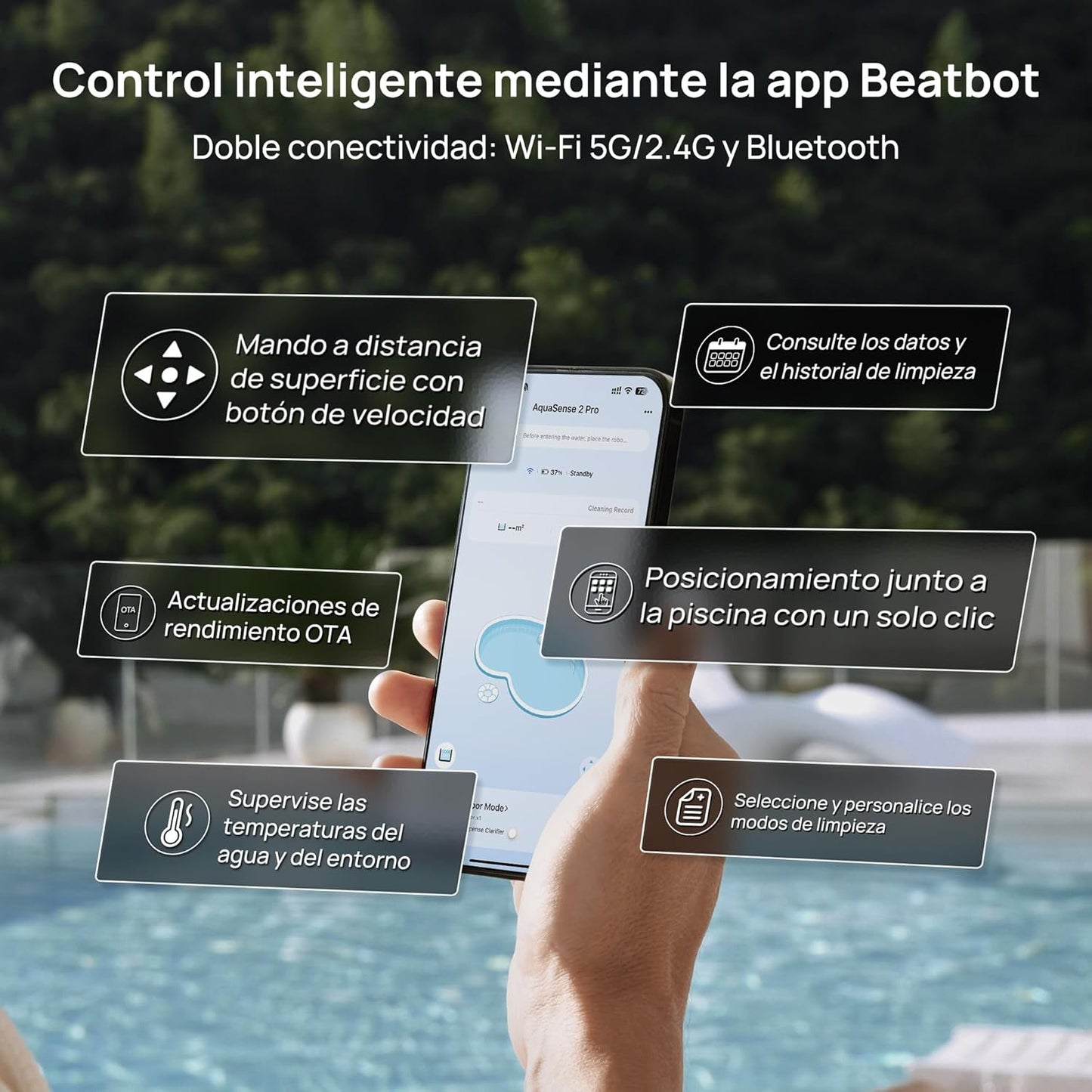 Beatbot AquaSense 2 Pro Robot limpiafondos sin cable para piscina