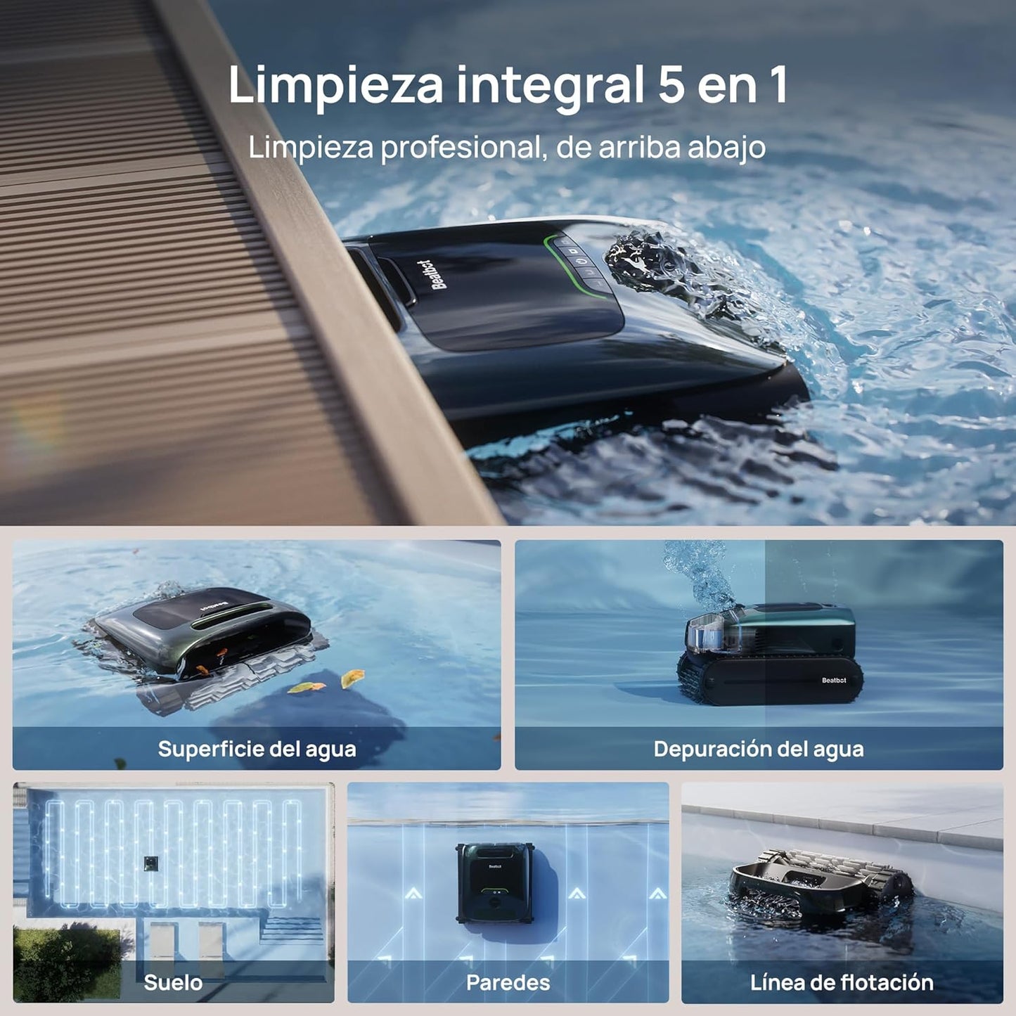 Beatbot AquaSense 2 Pro Robot limpiafondos sin cable para piscina