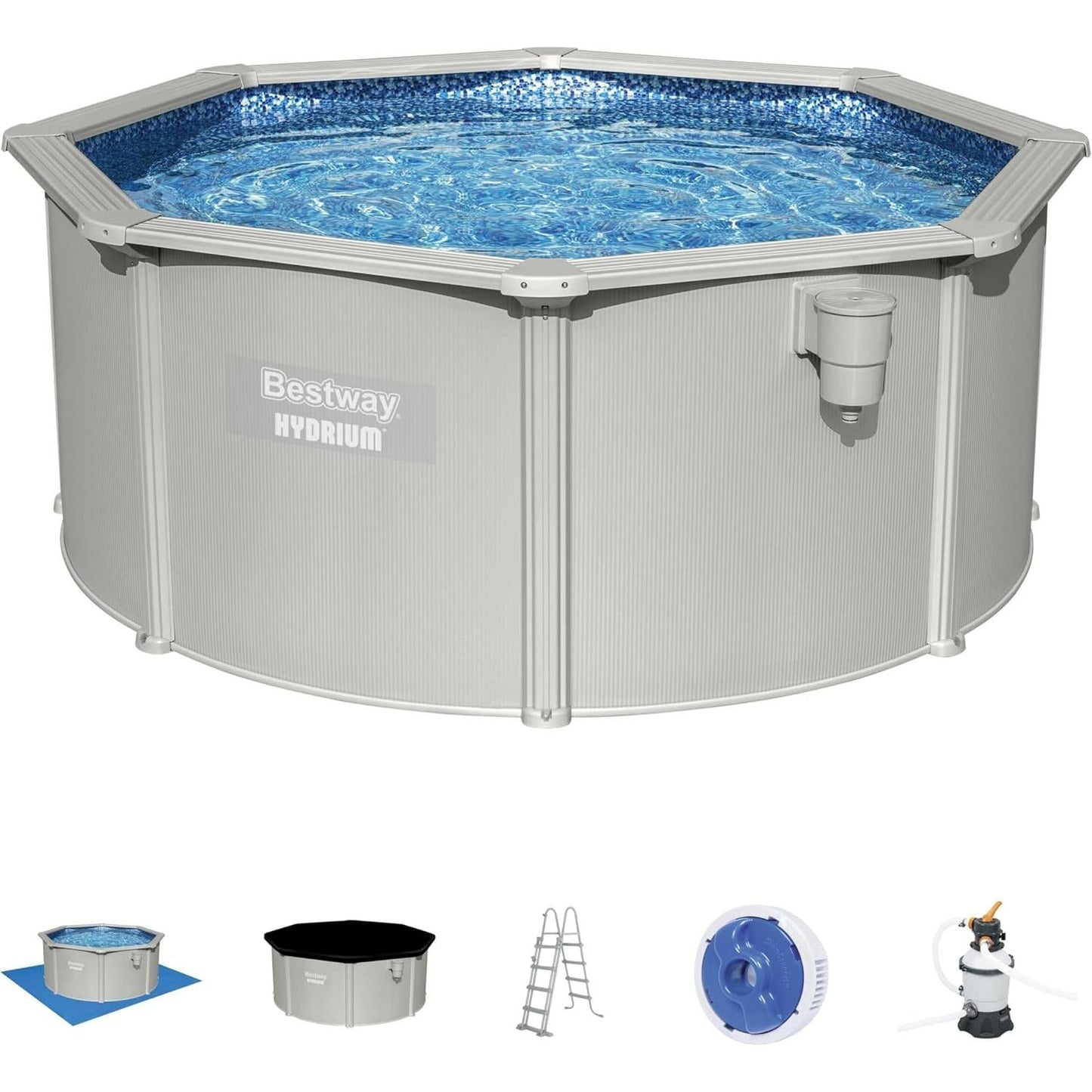 Bestway – Piscina circular elevada de acero Hydrium (305 × 120 cm)