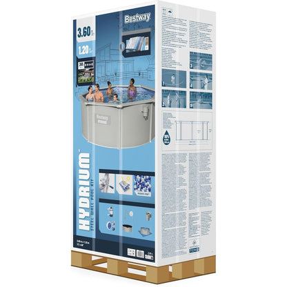 Bestway – Piscina circular elevada de acero Hydrium (366 × 120 cm)