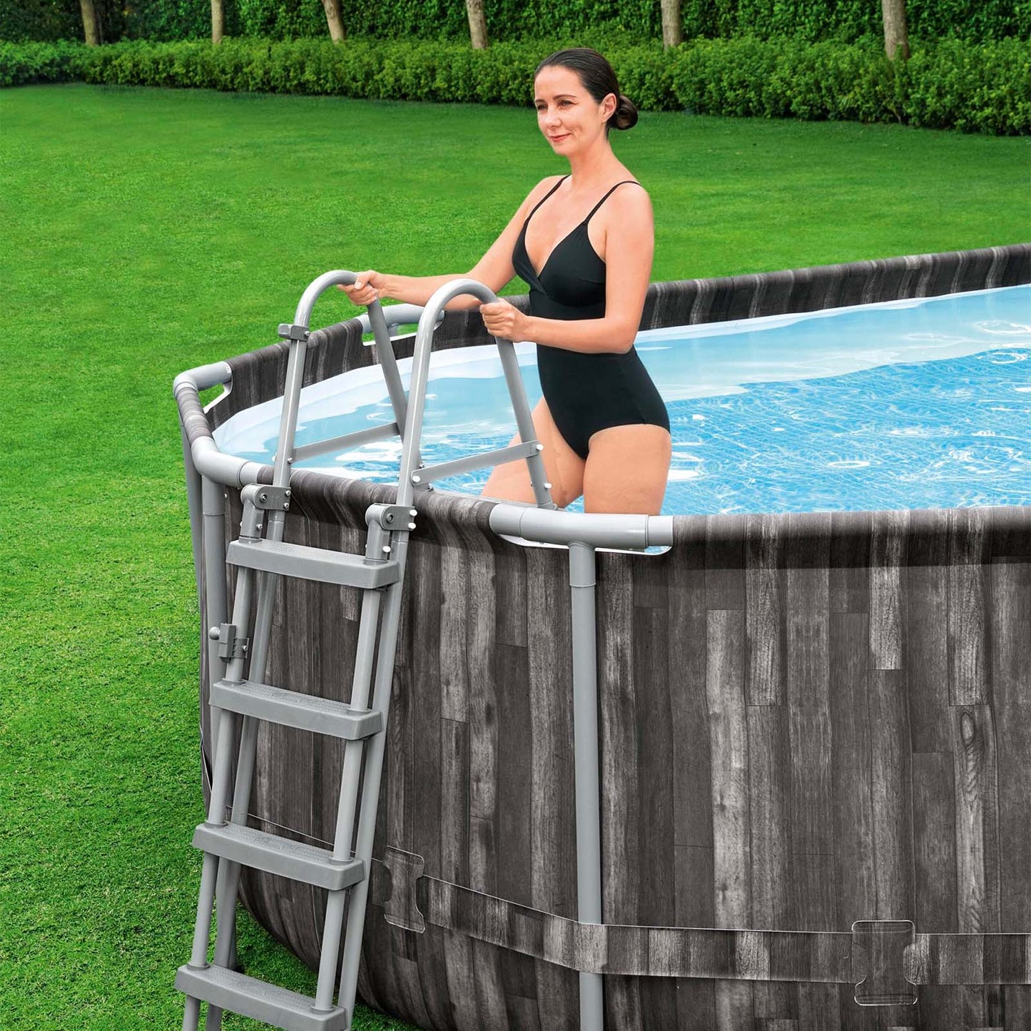 Bestway – Power Steel piscina desmontable ovalada (610 x 366 x 122 cm)