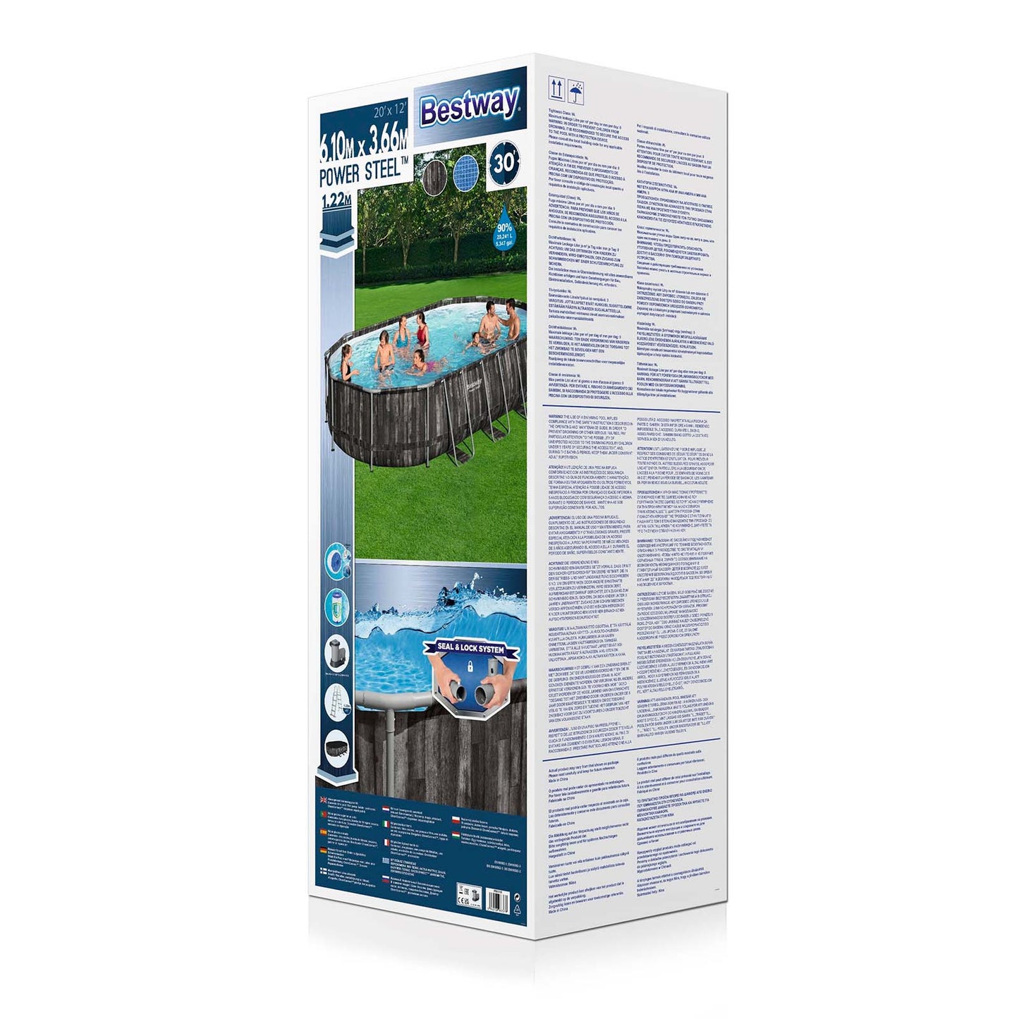 Bestway – Power Steel piscina desmontable ovalada (610 x 366 x 122 cm)