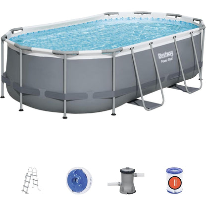 Bestway – Power Steel piscina desmontable ovalada (427 × 250 × 100 cm)