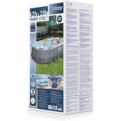 Bestway – Power Steel piscina desmontable ovalada (427 × 250 × 100 cm)