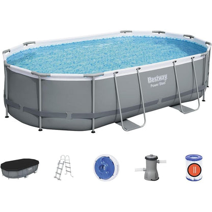 Bestway – Power Steel piscina desmontable ovalada (488 × 305 × 107 cm)