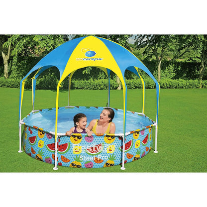Bestway - Piscina desmontable Splash-In-Shade tubular infantil 244 x 51 cm con parasol