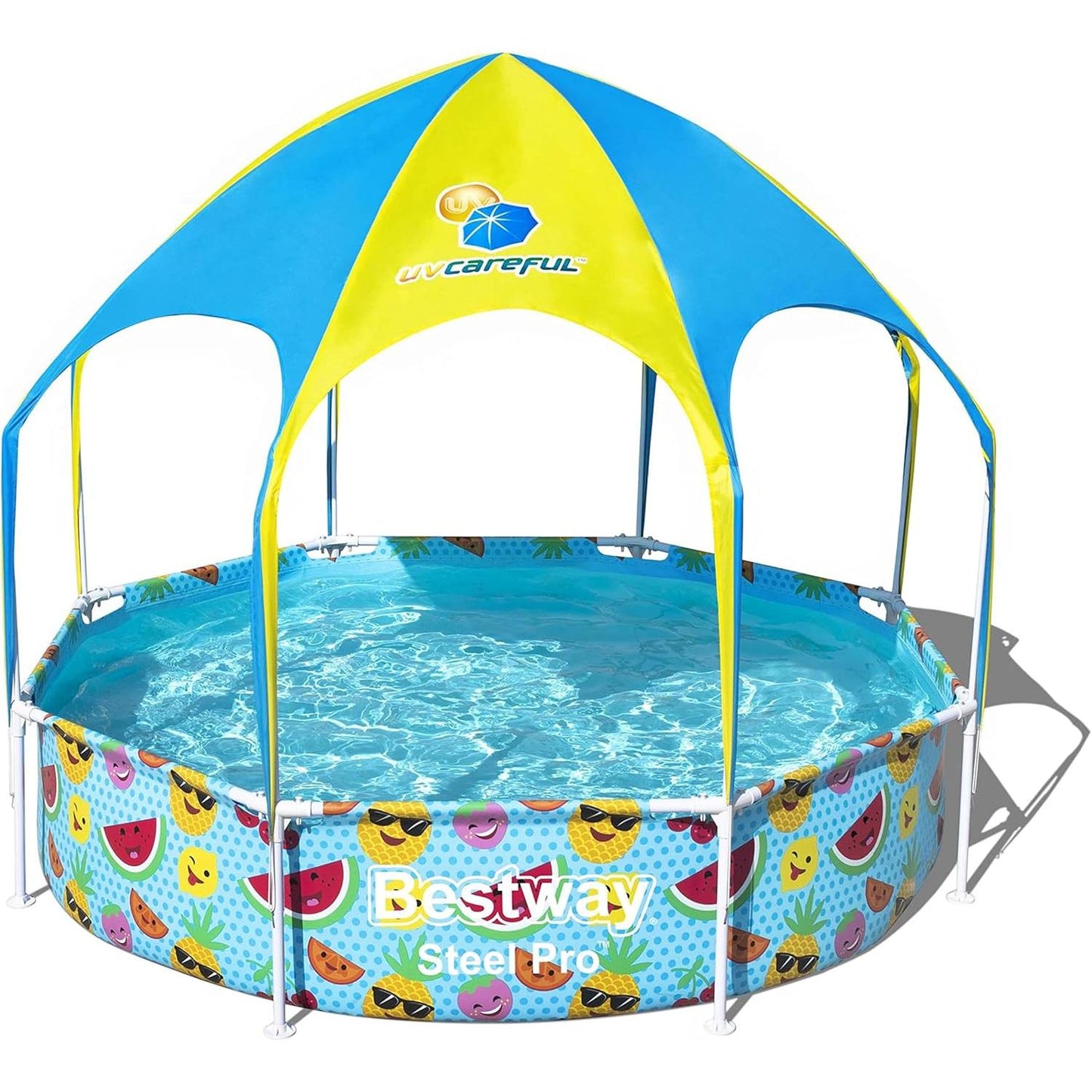 Bestway - Piscina desmontable Splash-In-Shade tubular infantil 244 x 51 cm con parasol