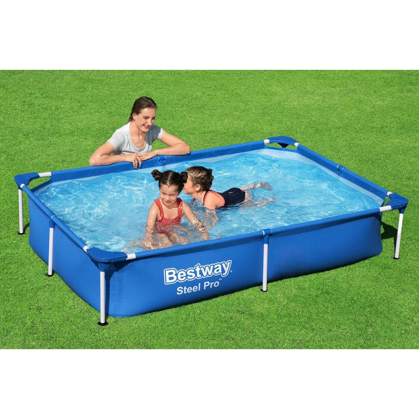 Bestway – Steel Pro piscina desmontable rectangular (221 × 150 × 43 cm)