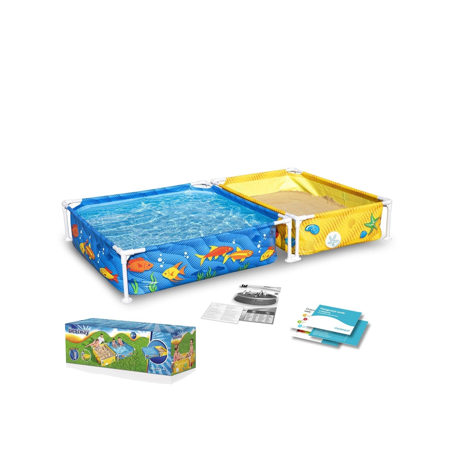 Bestway - Steel Pro piscina desmontable rectangular (213 x 122 x 30,5 cm)