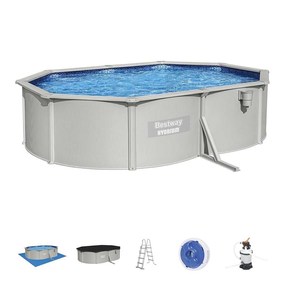 Bestway – Hydrium piscina ovalada elevada de acero (500 × 360 × 120 cm)