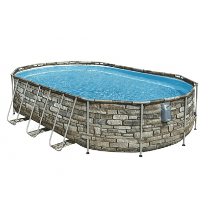 Bestway – Power Steel piscina desmontable ovalada (610 × 366 × 122 cm)