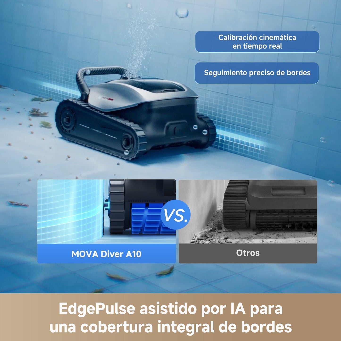 Mova - Diver A10 Robot Limpiafondos de piscina de batería sin cable