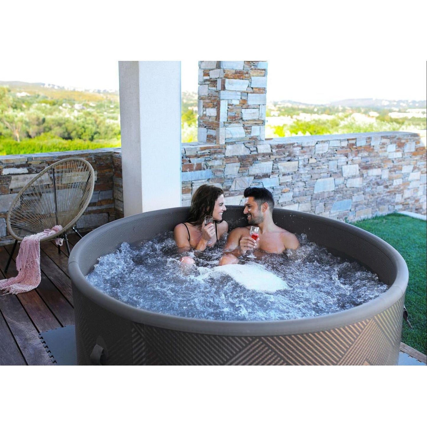 MSpa - Spa hinchable semirrígido circular Mono-Eco 6-8 personas