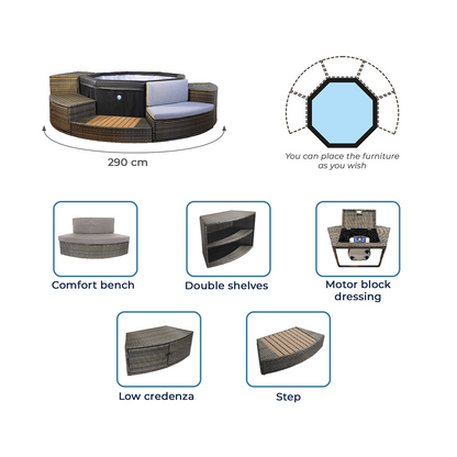 NetSpa - Spa hinchable Octopus + Mobiliario