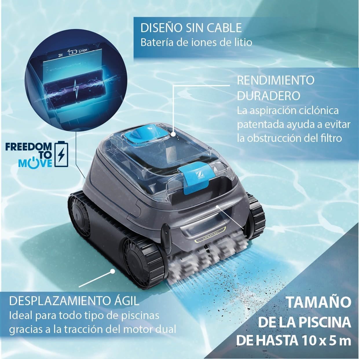 Zodiac - CNX Li 52 iQ Robot limpiafondos sin cable para piscina